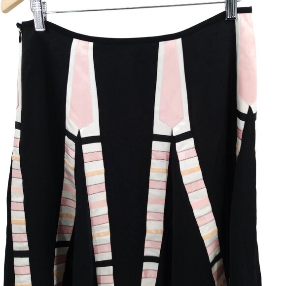 Temperley London 100% Silk Flared Patchwork A-Line Skirt Size UK 12 US 8 Lined - Picture 6 of 9